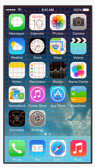 iOS home screen split into tiles